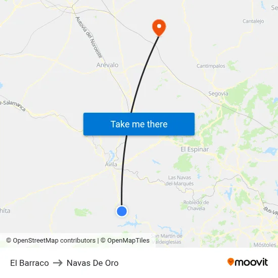 El Barraco to Navas De Oro map