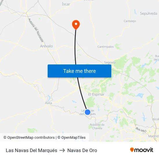 Las Navas Del Marqués to Navas De Oro map