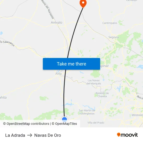 La Adrada to Navas De Oro map