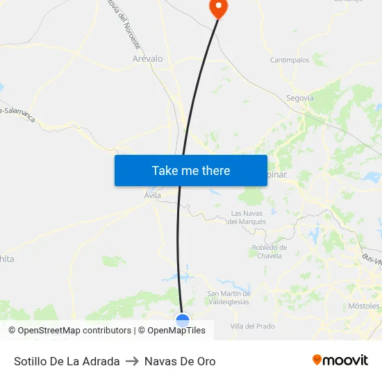 Sotillo De La Adrada to Navas De Oro map