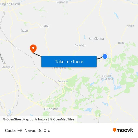 Casla to Navas De Oro map