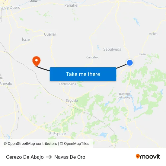 Cerezo De Abajo to Navas De Oro map