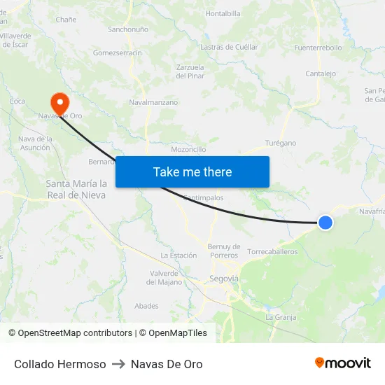 Collado Hermoso to Navas De Oro map