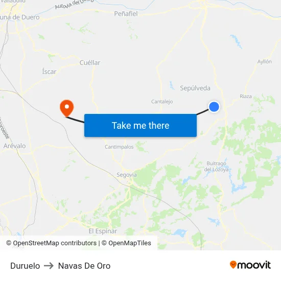 Duruelo to Navas De Oro map