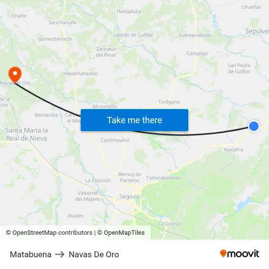 Matabuena to Navas De Oro map