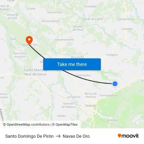 Santo Domingo De Pirón to Navas De Oro map