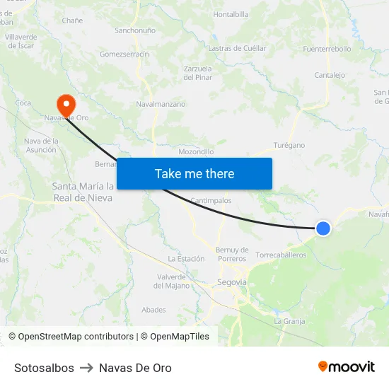 Sotosalbos to Navas De Oro map