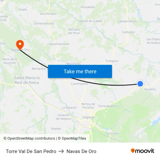 Torre Val De San Pedro to Navas De Oro map