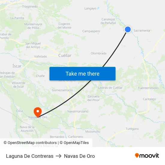 Laguna De Contreras to Navas De Oro map