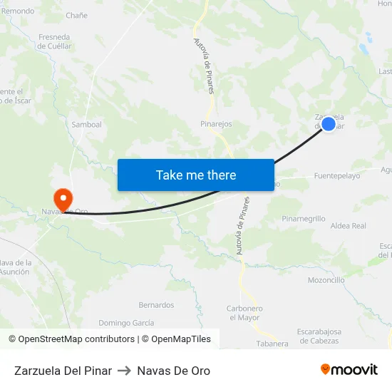 Zarzuela Del Pinar to Navas De Oro map