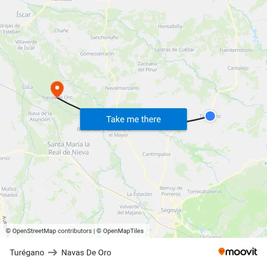 Turégano to Navas De Oro map
