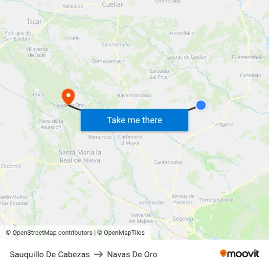 Sauquillo De Cabezas to Navas De Oro map