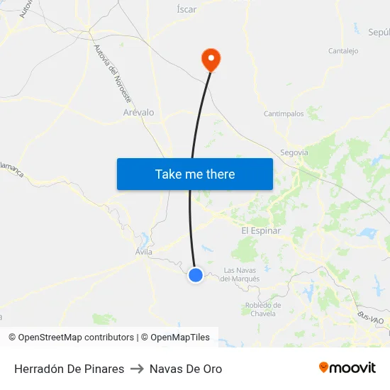 Herradón De Pinares to Navas De Oro map