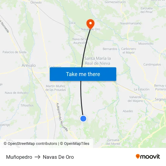 Muñopedro to Navas De Oro map