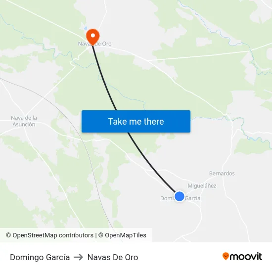 Domingo García to Navas De Oro map