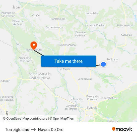 Torreiglesias to Navas De Oro map