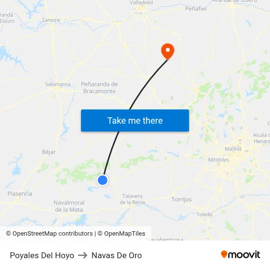 Poyales Del Hoyo to Navas De Oro map
