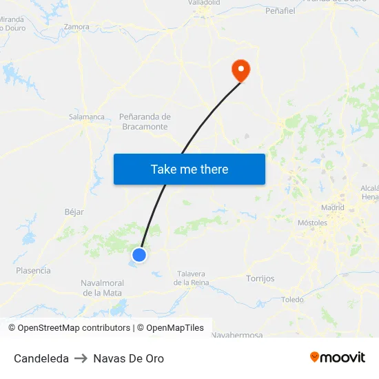 Candeleda to Navas De Oro map
