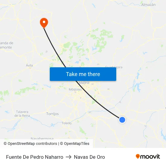 Fuente De Pedro Naharro to Navas De Oro map