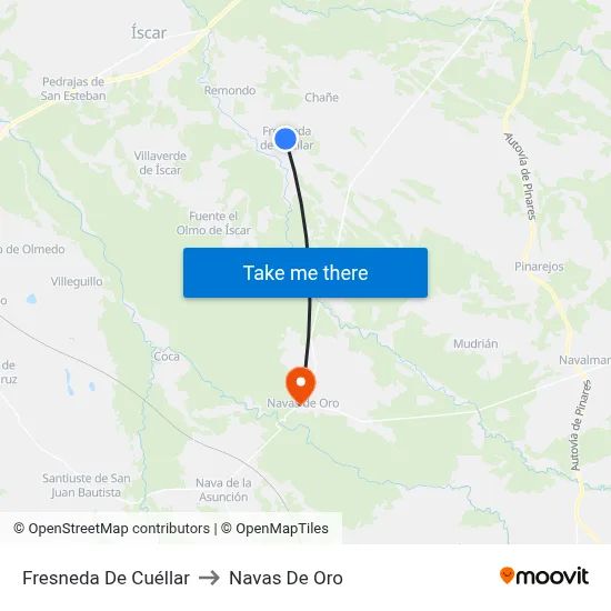 Fresneda De Cuéllar to Navas De Oro map