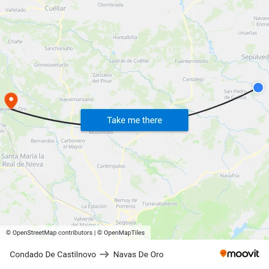 Condado De Castilnovo to Navas De Oro map