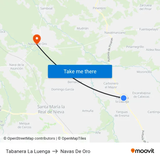 Tabanera La Luenga to Navas De Oro map