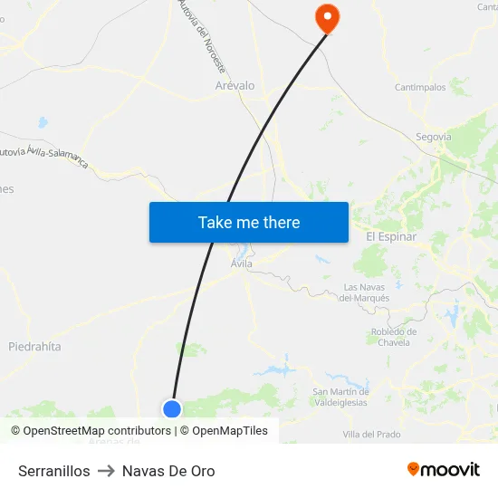 Serranillos to Navas De Oro map