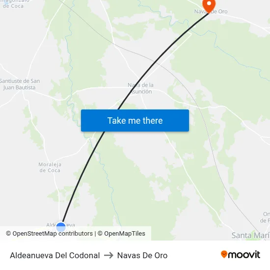 Aldeanueva Del Codonal to Navas De Oro map