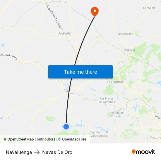 Navaluenga to Navas De Oro map