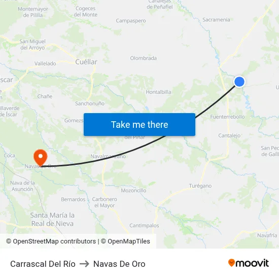 Carrascal Del Río to Navas De Oro map