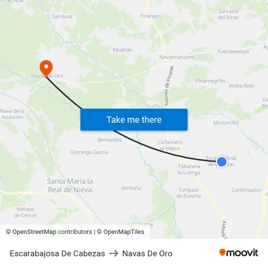 Escarabajosa De Cabezas to Navas De Oro map