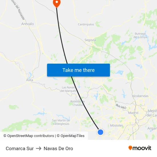 Comarca Sur to Navas De Oro map