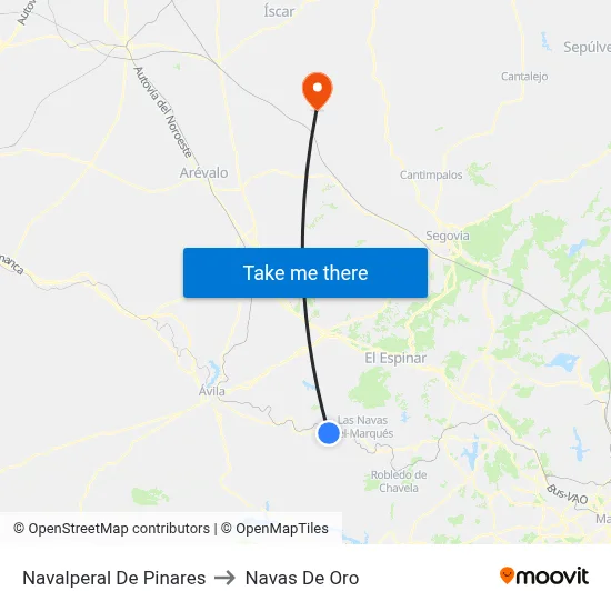 Navalperal De Pinares to Navas De Oro map
