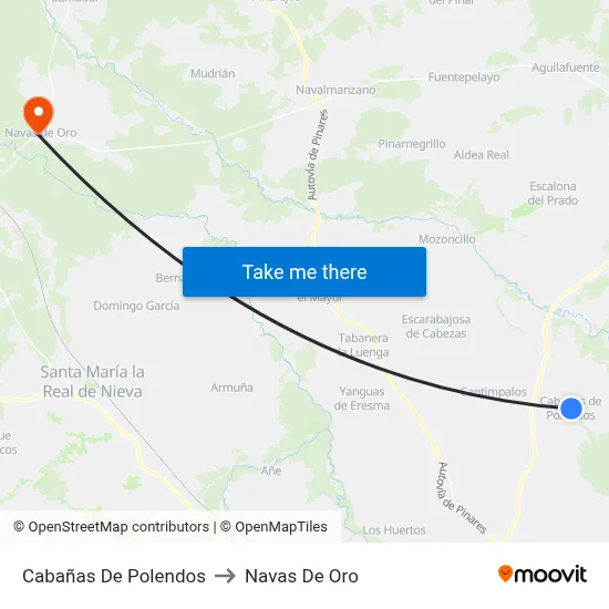 Cabañas De Polendos to Navas De Oro map