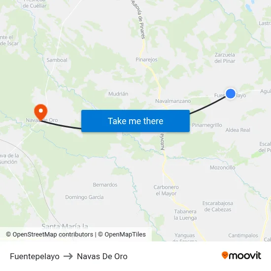 Fuentepelayo to Navas De Oro map