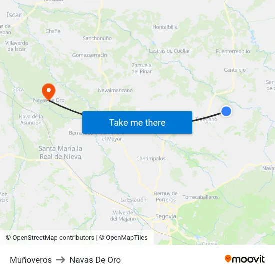 Muñoveros to Navas De Oro map