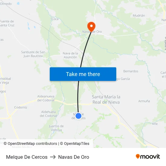 Melque De Cercos to Navas De Oro map
