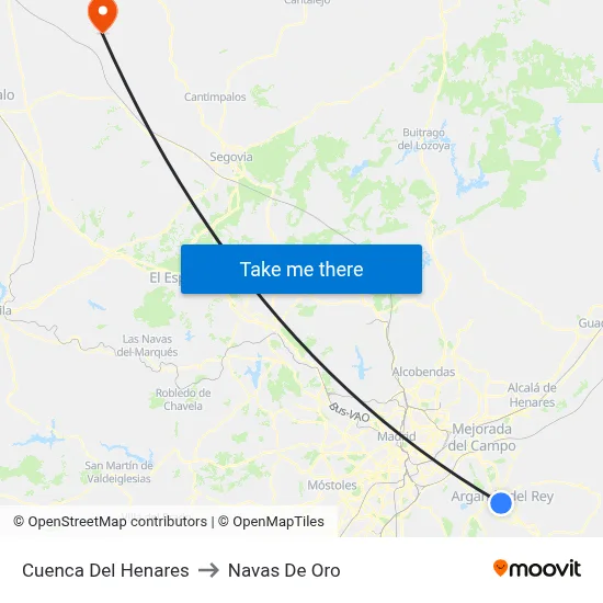 Cuenca Del Henares to Navas De Oro map