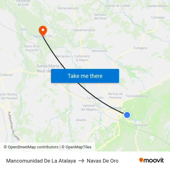 Mancomunidad De La Atalaya to Navas De Oro map