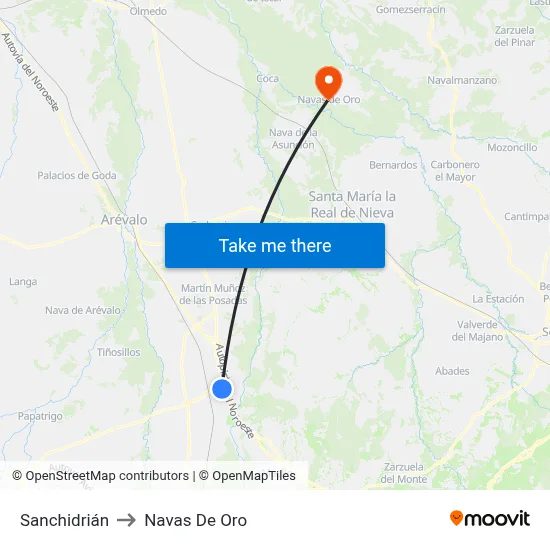 Sanchidrián to Navas De Oro map
