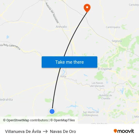 Villanueva De Ávila to Navas De Oro map