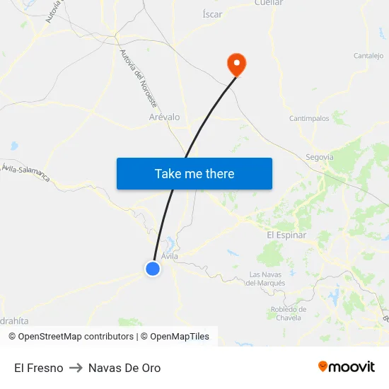 El Fresno to Navas De Oro map