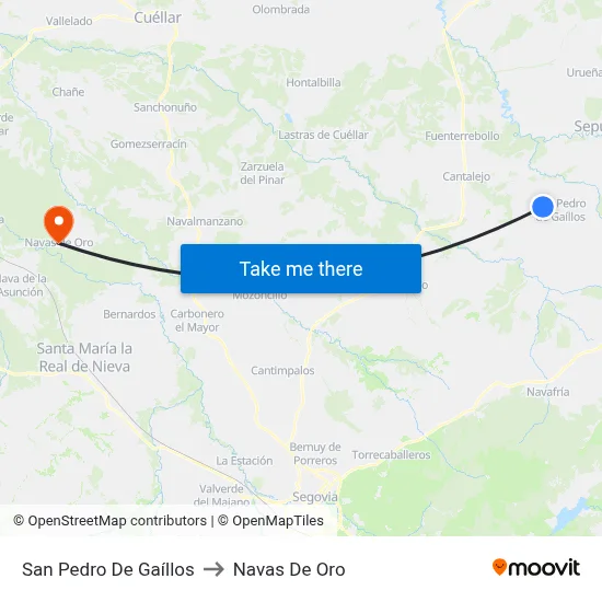 San Pedro De Gaíllos to Navas De Oro map
