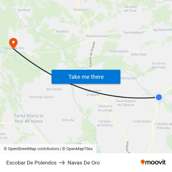 Escobar De Polendos to Navas De Oro map