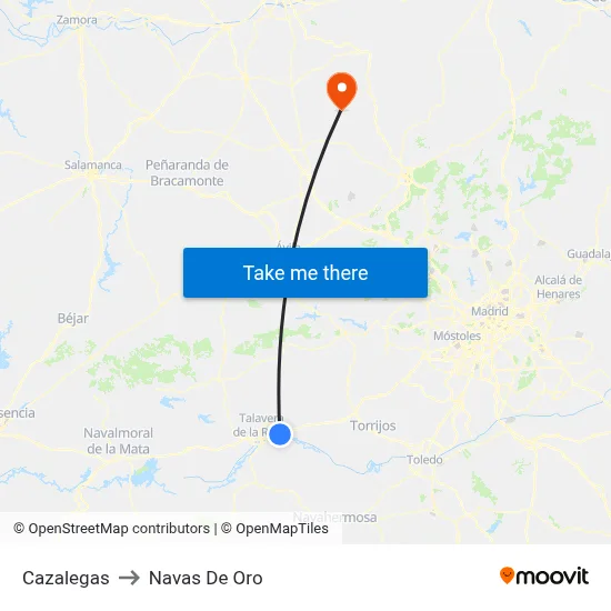 Cazalegas to Navas De Oro map