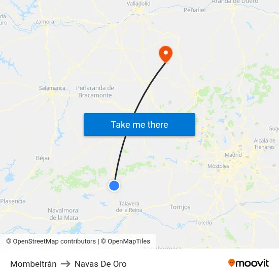 Mombeltrán to Navas De Oro map