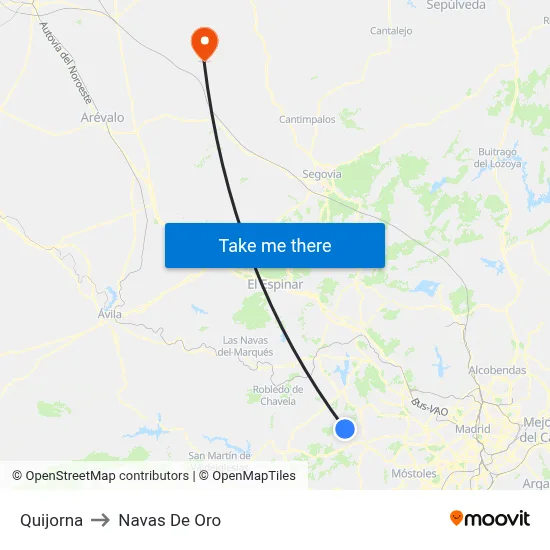 Quijorna to Navas De Oro map
