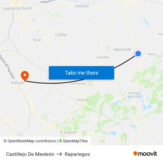Castillejo De Mesleón to Rapariegos map