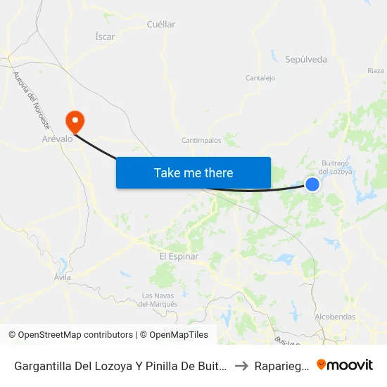Gargantilla Del Lozoya Y Pinilla De Buitrago to Rapariegos map