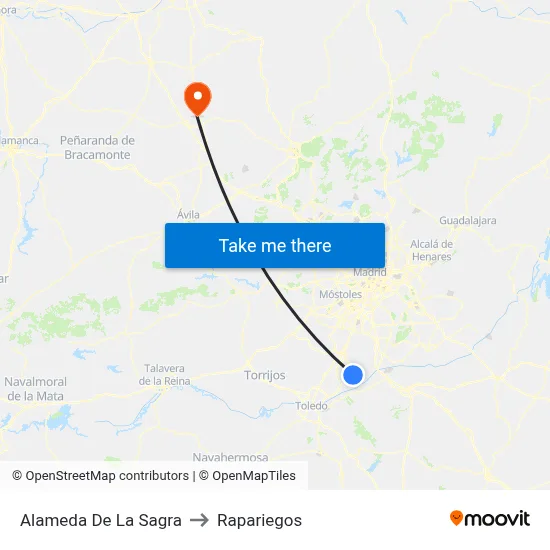 Alameda De La Sagra to Rapariegos map